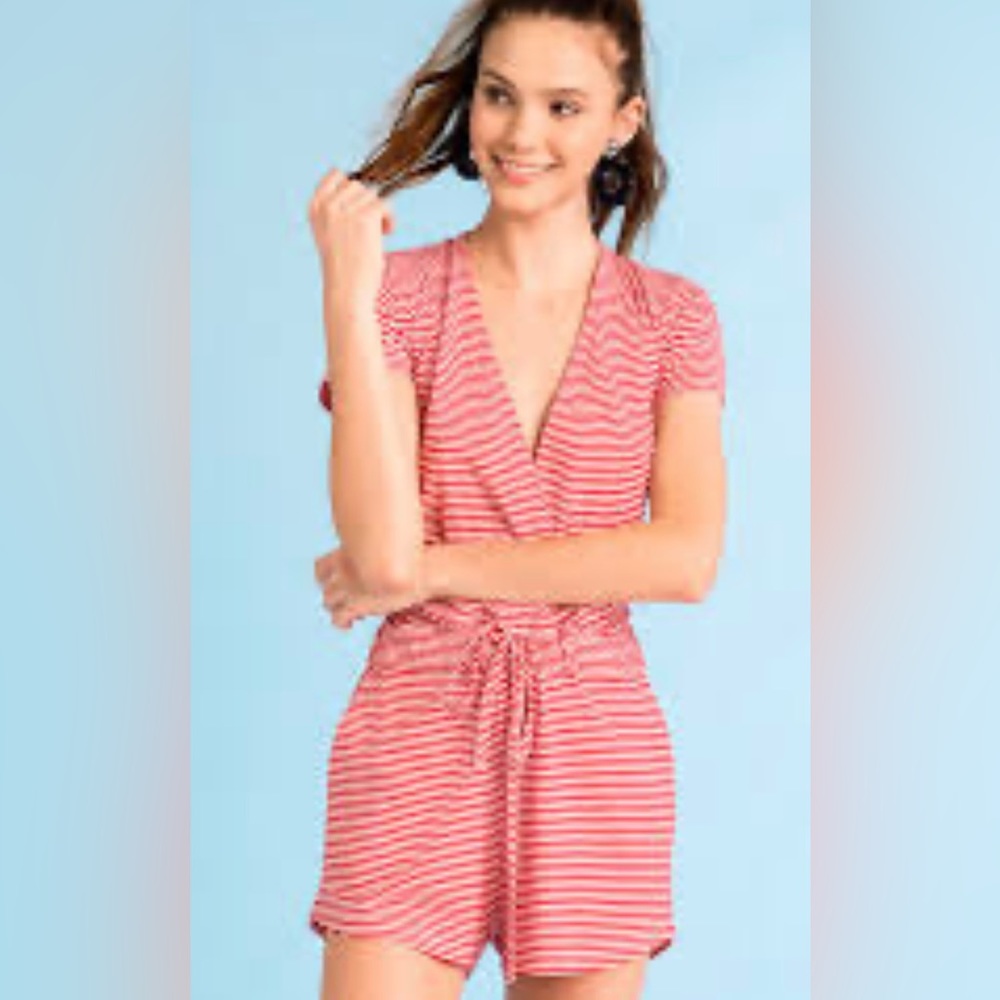 Vineyard Vines Crossover Candy Stripe Knit Romper